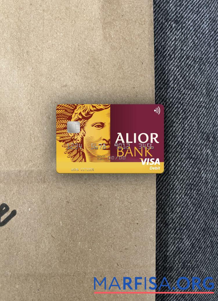 Downloadable Poland Alior Bank visa debit card photolook front example